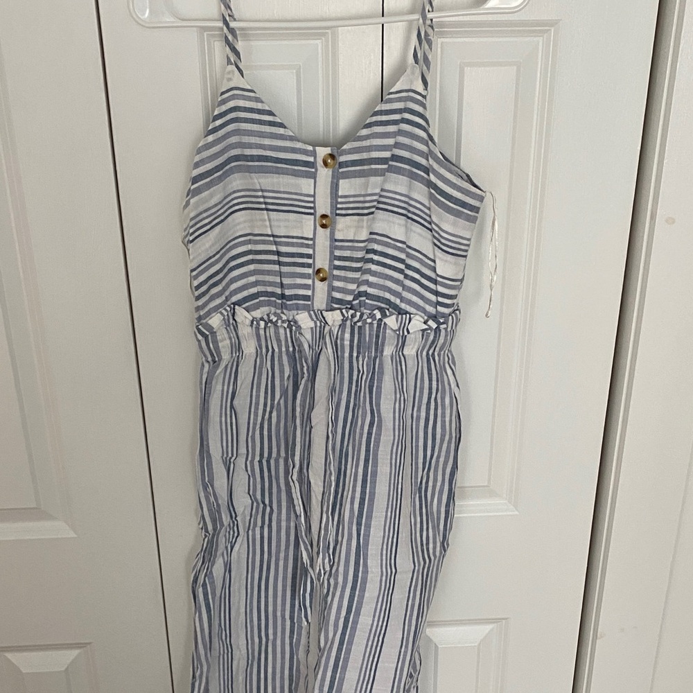 Striped Blue and White Linen Women’s Dress